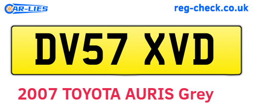 DV57XVD are the vehicle registration plates.