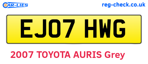 EJ07HWG are the vehicle registration plates.