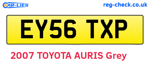 EY56TXP are the vehicle registration plates.