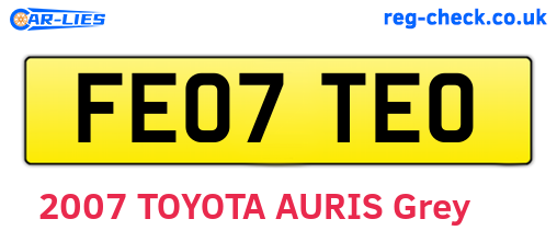 FE07TEO are the vehicle registration plates.
