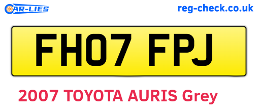 FH07FPJ are the vehicle registration plates.