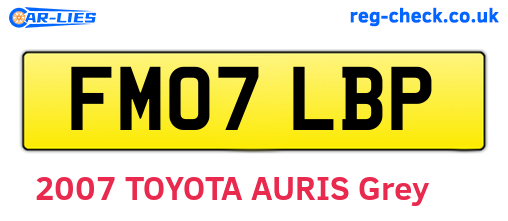 FM07LBP are the vehicle registration plates.