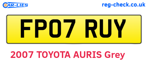 FP07RUY are the vehicle registration plates.