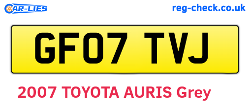 GF07TVJ are the vehicle registration plates.