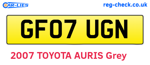 GF07UGN are the vehicle registration plates.