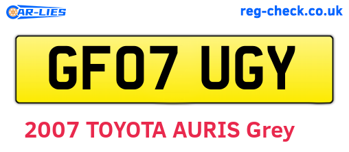 GF07UGY are the vehicle registration plates.