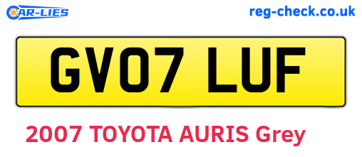GV07LUF are the vehicle registration plates.