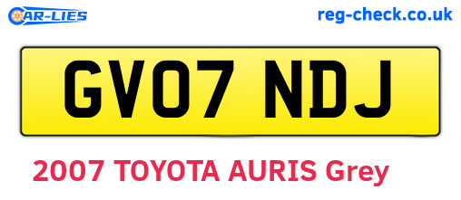 GV07NDJ are the vehicle registration plates.