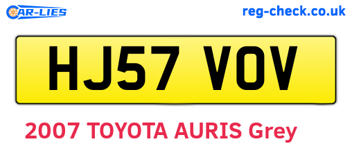 HJ57VOV are the vehicle registration plates.