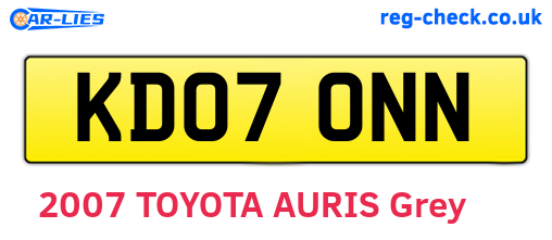 KD07ONN are the vehicle registration plates.