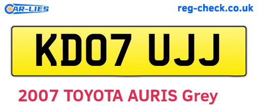 KD07UJJ are the vehicle registration plates.