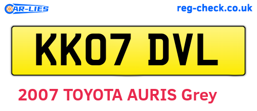 KK07DVL are the vehicle registration plates.