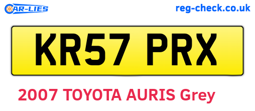 KR57PRX are the vehicle registration plates.