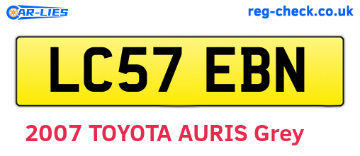 LC57EBN are the vehicle registration plates.