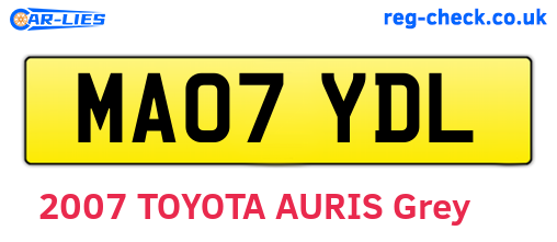 MA07YDL are the vehicle registration plates.