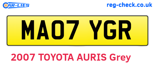 MA07YGR are the vehicle registration plates.