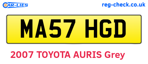 MA57HGD are the vehicle registration plates.