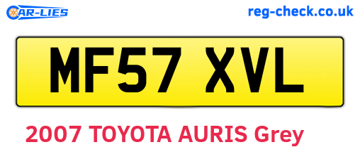 MF57XVL are the vehicle registration plates.