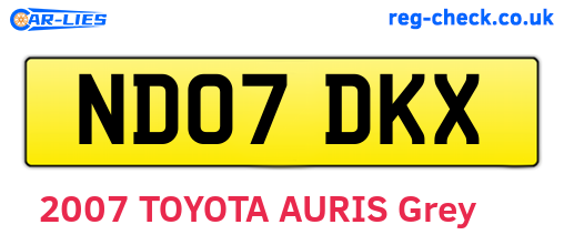 ND07DKX are the vehicle registration plates.