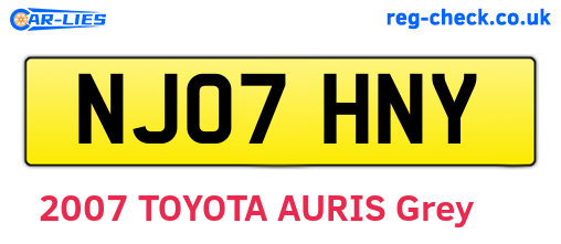 NJ07HNY are the vehicle registration plates.