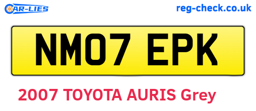 NM07EPK are the vehicle registration plates.