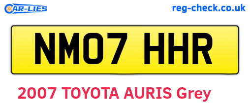 NM07HHR are the vehicle registration plates.