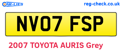 NV07FSP are the vehicle registration plates.