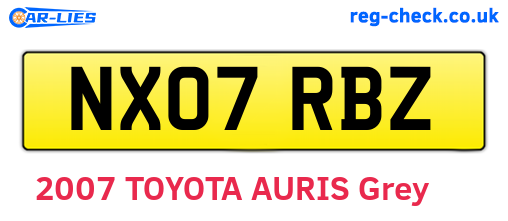 NX07RBZ are the vehicle registration plates.