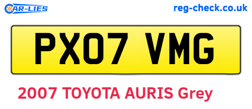 PX07VMG are the vehicle registration plates.