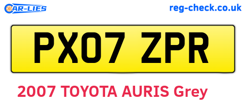 PX07ZPR are the vehicle registration plates.