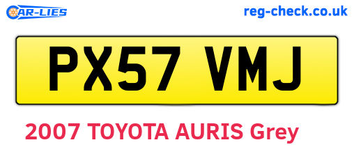 PX57VMJ are the vehicle registration plates.