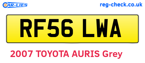 RF56LWA are the vehicle registration plates.