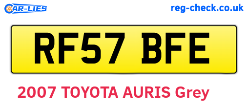 RF57BFE are the vehicle registration plates.