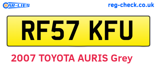RF57KFU are the vehicle registration plates.