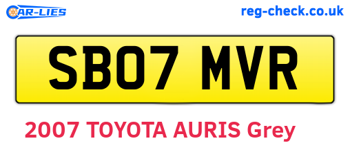 SB07MVR are the vehicle registration plates.