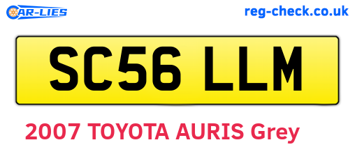 SC56LLM are the vehicle registration plates.