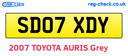 SD07XDY are the vehicle registration plates.