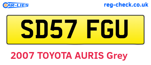 SD57FGU are the vehicle registration plates.