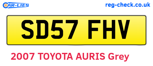SD57FHV are the vehicle registration plates.