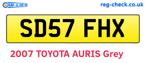SD57FHX are the vehicle registration plates.