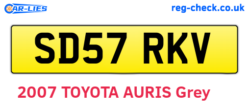 SD57RKV are the vehicle registration plates.