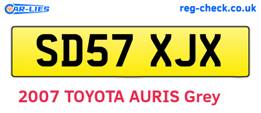 SD57XJX are the vehicle registration plates.