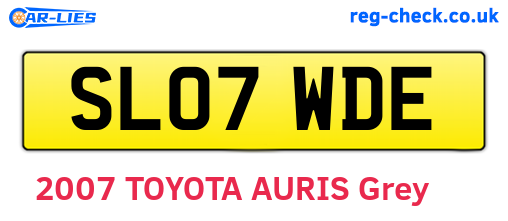 SL07WDE are the vehicle registration plates.