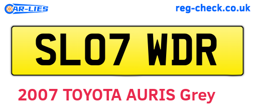SL07WDR are the vehicle registration plates.