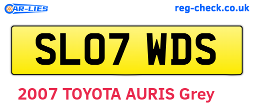 SL07WDS are the vehicle registration plates.