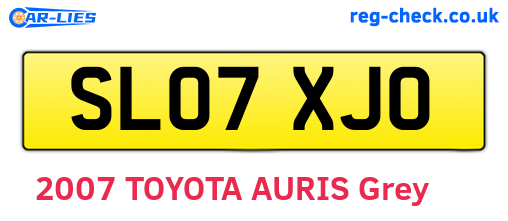 SL07XJO are the vehicle registration plates.