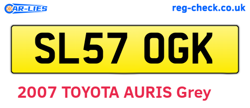 SL57OGK are the vehicle registration plates.