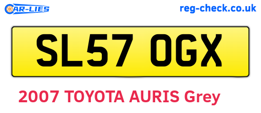 SL57OGX are the vehicle registration plates.