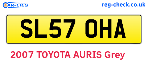 SL57OHA are the vehicle registration plates.