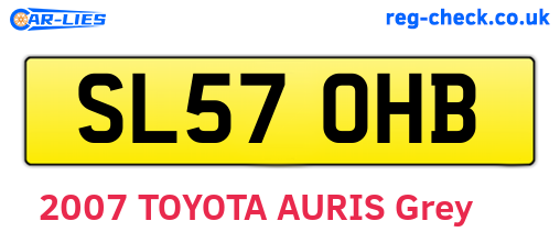SL57OHB are the vehicle registration plates.